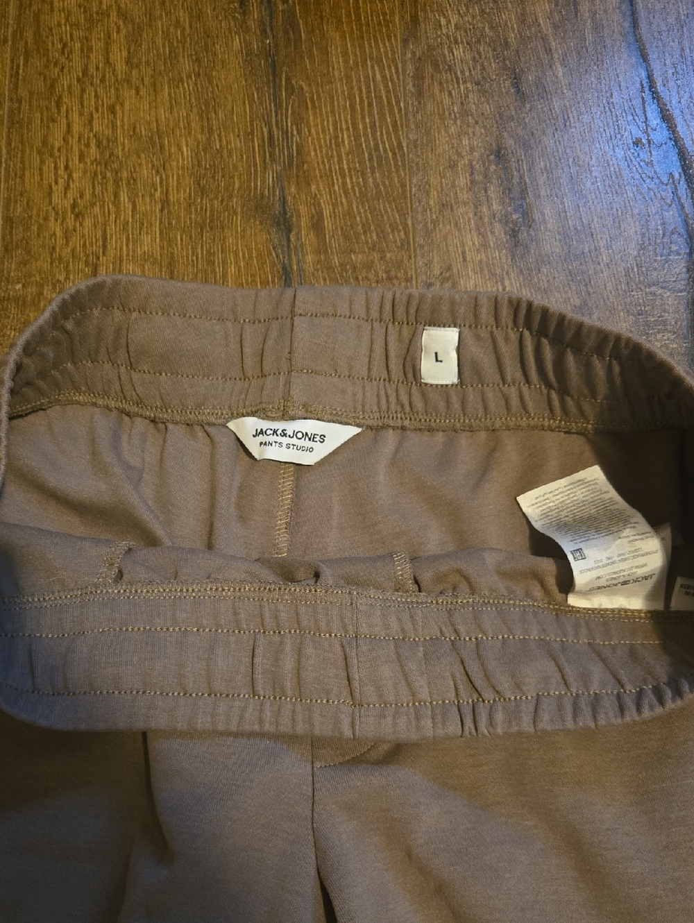 Jack & Jones Taupe Elastic Waist Pants